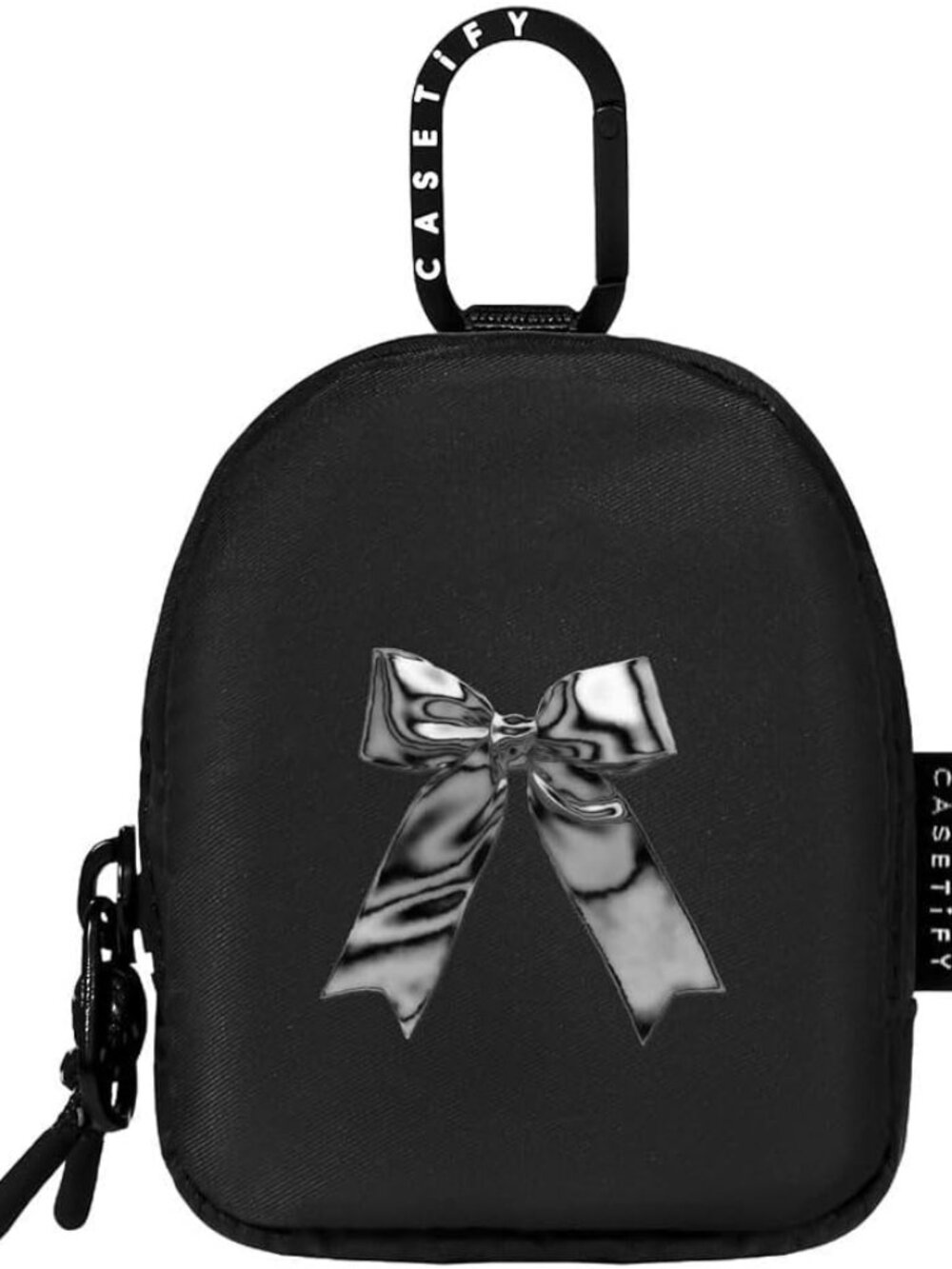 Earbuds Pouch - Metallic Ribbon - Black